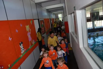 Treinamento de Evacuação de Local em caso de sinistro - Escola Doritos - Clube Dores